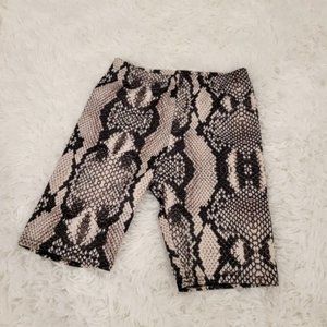 Women Summer Snake skin Print Shorts Casual Slim Fit Cycling Shorts Elastic
